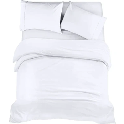 Imagen de Utopia Bedding Funda nordica Cama 135, Sabana Bajera 135x190 y Fundas Almohada (50x75cm) 200x200 Juego de Microfibra cepillada Suave (Blanc)