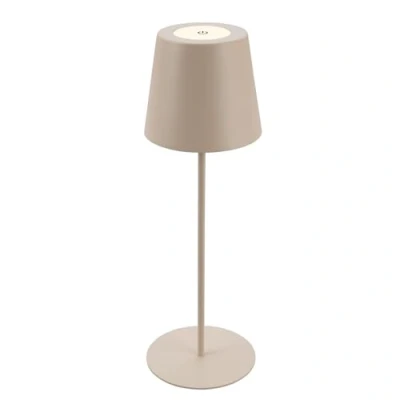 Imagen de Briloner lámpara LED de sobremesa inalámbrica con luz táctil, regulable en pasos, altura, exterior, 36x10,5 cm, beige