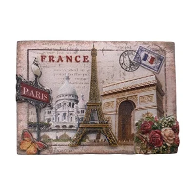 Imagen de 3D París Francia Refrigerador Imán Turístico Recuerdos Resina Pegatinas Magnéticas Nevera Decoración Hogar y Cocina de China