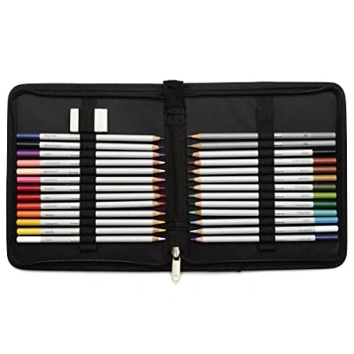 Imagen de Winsor &amp; Newton Studio Collection Set de lápices color en estuche con cremallera para dibujo, ilustración, bocetos