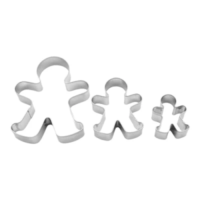 Imagen de BekkiB Juego de 3 Moldes Galletas Hombre Jengibre en Diferentes Tamaños Cortador Acero Inoxidable, Apto para Lavavajillas 923