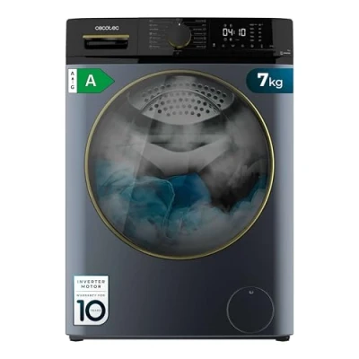 Imagen de Cecotec Lavadora de Carga Frontal 7 Kg Bolero Dresscode 7610 Inverter Ice Blue A, Capacidad, 1400 Rpm, Clase Función Con Vapor, Motor Plus, 15 Programas