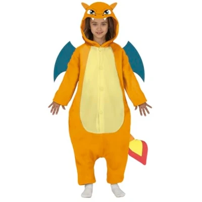 Imagen de FIESTAS GUIRCA Disfraz de Dragon Naranja Niño y Niña Atuendo Infantil Pijama Dragón con Cola Alas para Niños 7 9 Años