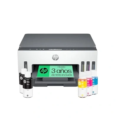 Imagen de HP Smart Tank 7005 28B54A Impresora A4 Multifunción con Deposito de Tinta Recargable, Impresión a Color, Escaner, Copiadora, Wi Fi, App, Blanca y Gris Oscuro