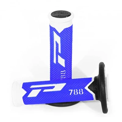 Imagen de Progrip 788 Pa078800wbn Motocross Puños para bicicleta, color blanco/azul/negro