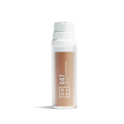 Imagen de 3INA MAKEUP The 3 in 1 Foundation 647 Base de Maquillaje Dorado medio con Subtono Amarillo en Primer y Corrector SPF 15 Vitamina C Vegan Cruelty Free