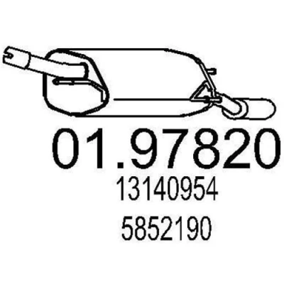 Imagen de MTS 01.97820 Silenciador trasero 730 OPEL: Corsa C Hatchback