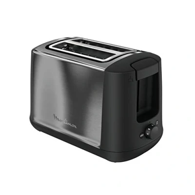 Imagen de Moulinex LT3408 Tostadora de dos compartimentos, acero inoxidable, centrado automático, tamaño compartimentos variable, control electrónico, plata