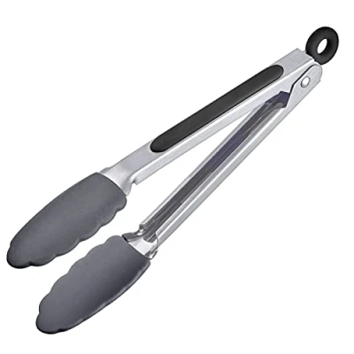Imagen de Westmark pinzas para servir, Con mandíbulas de silicona y mangos engomados, Longitud: 27 cm, Acero inoxidable/plástico/silicona, Classic Silicone Midi, Plata/negro, 16172270