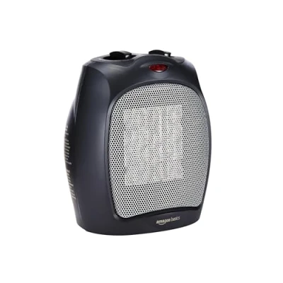 Imagen de Amazon Basics Calefactor de cerámica, 1500 W, con termostato ajustable, Negro