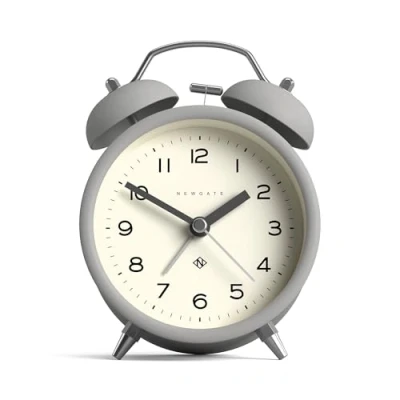 Imagen de NEWGATE ® Charlie Bell Echo Alarm Reloj Despertador de cabecera contemporáneo pequeño Accesorios Dormitorio Relojes despertadores Escritorio (Gris)