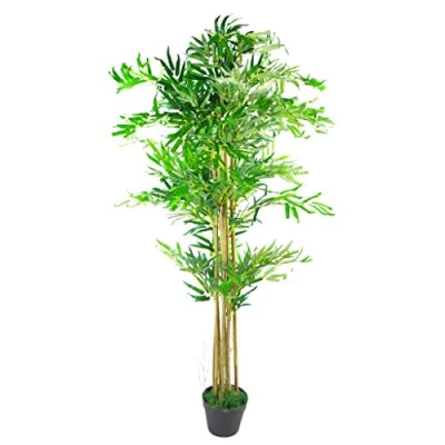 Imagen de Leaf Hoja de 150 cm Aspecto Plantas bambú Artificiales árboles XL, marrón Natural, Materiales Mixtos