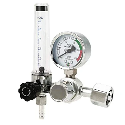 Imagen de Válvula reductora de presión, Regulador presión argón 0 25MPa 25 l/min G5/8 Entrada Reductor gas con medidor