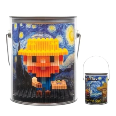 Imagen de Cefa Toys Pix Brix Pixel art Bote Metálico Van Gogh 482 Piezas,Juguete construcciones Horizontal,Vertical,Diagonal,CREA mosaicos,Figuras 2D,3D, Compatible con Otras Marcas,Niños a Partir de 6 años.