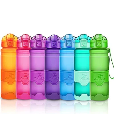Imagen de ZOUNICH Botella Agua Deporte Botellas Niños sin BPA, Reutilizable Tritan Plástico Ecologica con Filtro, 400ml/500ml700ml/1l, Cantimploras para Gimnasio, Bicicleta, Colegio, Oficina, Viajes