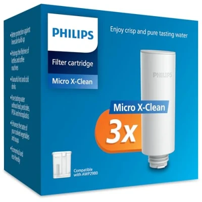 Imagen de Philips Water AWP225/24 Filtro de Agua Micro X Instant, Cartuchos para filtración Instanteno, más pura y Excelente Sabor, Pack 3 unidades