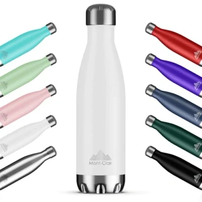 Imagen de Mont Clair H2O Botella agua Acero Inoxidable Termica sin BPA, 12h de Bebida Caliente y 24h Fría, Termo con pared Doble Aislamiento, Isotermica 750ML Blanco