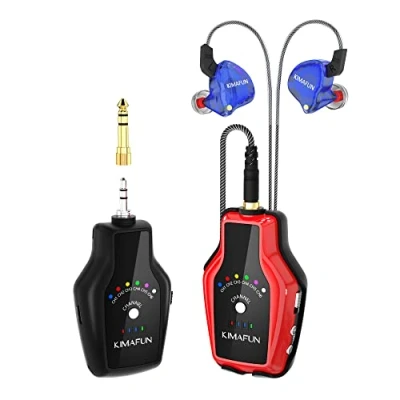 Imagen de KIMAFUN 2.4G Sistema Inalámbrico In Ear Monitorización, en La Oreja Monitor Estereofónico para Ensayo de Banda, Amplificador Bajo Guitarra, Parlantes, Grabación, Transmisión Vivo(1TX+1RX)