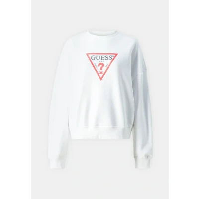 Imagen de Guess Jeans Iconic Triangle Sudadera, Mujer, Talla: Large, Pure white