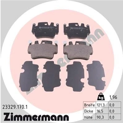 Imagen de ZIMMERMANN 23329.170.1 Juego de pastillas freno preparado para indicador desgaste Foto correspondiente a la entrega PORSCHE: Cayman, Boxster