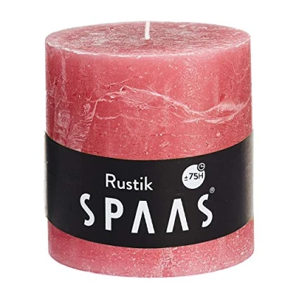 Imagen de Spaas Rustic Unscented Pillar Candle 100/100 mm, ± 75 Hours Rose Blush Vela Perfume Horas, Color Rosa Rubor, Cera de parafina, D 100 mm x H 689