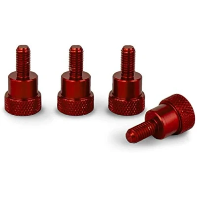 Imagen de PrecisionGeek Tornillo Para Pulgar de Hombro Aluminio Rojo M4 x 10mm L 20mm 4pz