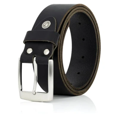 Imagen de Lindenmann cinturón hombre de piel búfalo, 40 mm ancho y 3,5 4 grosor, negro, Bundweite 100 cm Gesamtlänge 115 W 39.5 XL