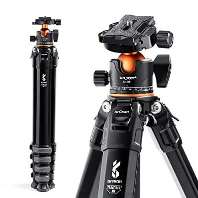 Imagen de K&amp;F Concept Trípode de Cámara, 177CM Estable Aluminio con 35mm Rótula Bola Carga Máxima 15kg, Trípodes Fotografía Compacto 1/4&quot; Placa Liberación Rápida para Cámara DSLR, Videocámara