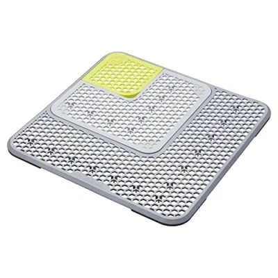 Imagen de KitchenCraft Juego de 3 Esterillas Protectoras Ajustables para Fregaderos Plástico, 30.5 x cm, Color Gris/Verde