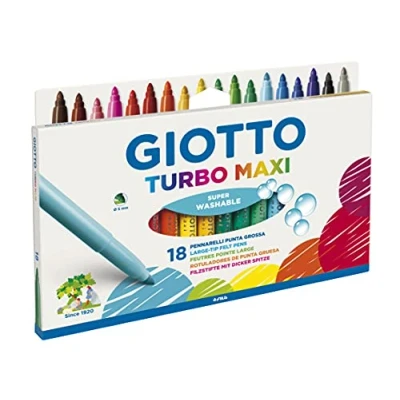 Imagen de Giotto Turbo Maxi Rotuladores, Estuche con Asa 18 unidades, Color Surtidos