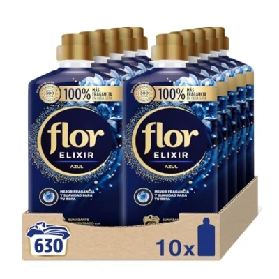 Imagen de Flor Elixir Azul Suavizante para la Ropa, 630 dosis (10 botellas de 63 dosis)