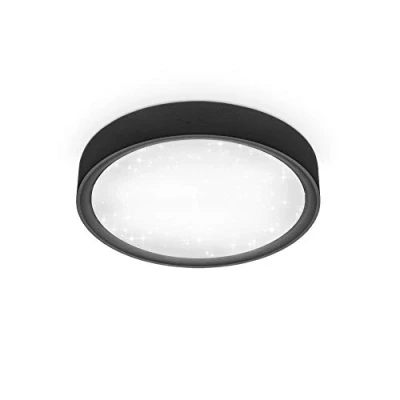 Imagen de B.K.Licht I 12 W led luz de techo la estrella 4.000K 25 cm diámetro 1.200 lumen blanca neutra negro mate plafon