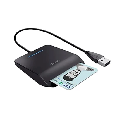 Imagen de Lector de tarjetas Trust 23890 Primo Smart Card Reader, Para DNI, Negro