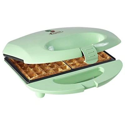 Imagen de Bestron Gofrera, maquina de gofrera Bruselas diseño retro, con revestimiento antiadherente, Colección Sweet Dreams, 700 vatios, color: verde