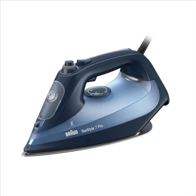 Imagen de Braun Hogar TeXStyle 7 Pro Steam Iron SI 7160 BL with Freeglide 3D Ironing Sole, Vertical Steam, 3100 Watt, Blue