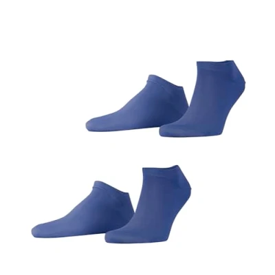 Imagen de ESPRIT Basic Uni 2 Pack M SN algodón corte unicolor pares, Calcetines cortos Hombre, Azul (Deep Blue 6046), 43 46