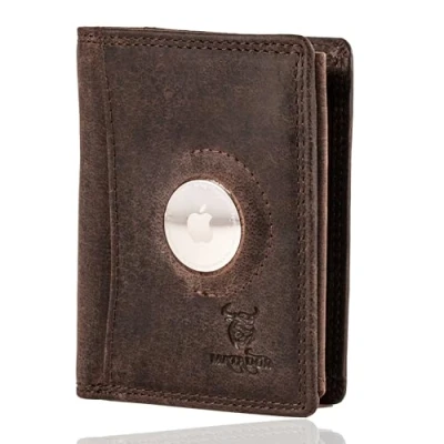 Imagen de MATADOR Cartera de piel para hombre con compartimento AirTag, marrón oscuro, Moderno