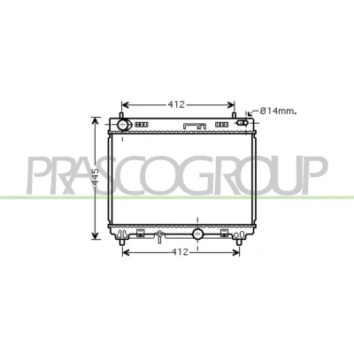 Imagen de PRASCO TY325R002 Radiador, refrigeración del motor Aluminio 349mm 478mm 16mm Aletas soldadas TOYOTA: Yaris II Hatchback