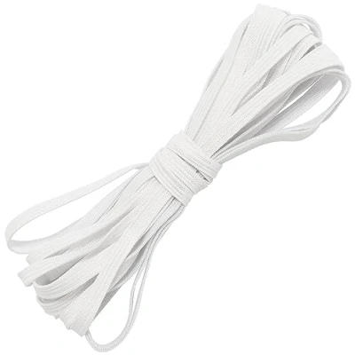 Imagen de AERZETIX C67520 Cinta elástica plana trenzada 5 metros anchura 6mm en poliéster + látex color blanco