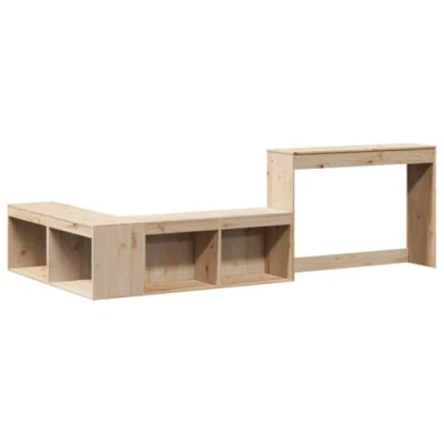 Imagen de vidaXL Mueble con Escritorio Madera Maciza Pino 232x112x75 cm, mesita de Noche, Noche Dormitorio, Delgada