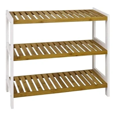 Imagen de HAKU Möbel Banco para zapatos natural, blanco, Bambú, MDF Dim.: AN 70 cm x AL 55 P 26 cm, Estilo: Escandinavo