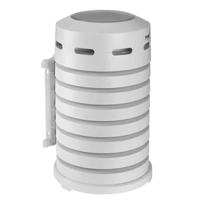 Imagen de TFA Dostmann Funda exterior con ventilación activa 98.1111.02, carcasa protectora, cubierta de emisor/termómetro, protege la precipitación y luz solar directa, color blanco