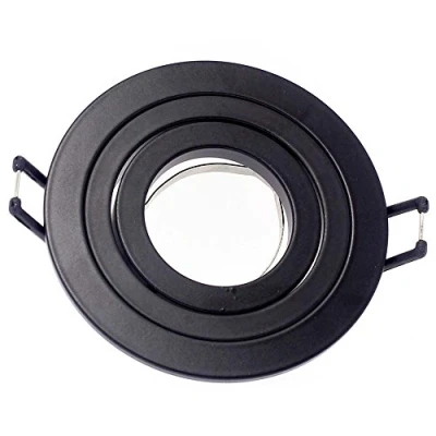 Imagen de wonderlamp 1 Unidad Foco empotrable Classic Redondo con Portalámparas GU10, Ángulo basculación 30, 230V, Diametro 9.3 x 2.5 cm, Negro II