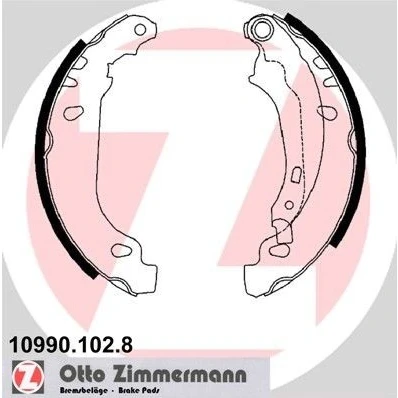 Imagen de ZIMMERMANN 10990.102.8 Zapatas de Freno 180 32 con palanca, Foto correspondiente a la entrega PEUGEOT: 206 Hatchback, SW