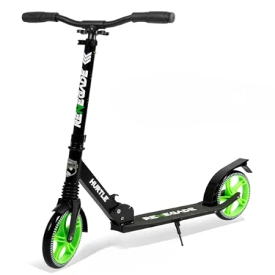 Imagen de Hurtle Renegade Patinete Adolescentes, Adultos, 2 Ruedas, Plegable, Ajustable, Portatil, Freno Manillar, Barra en T, Facil maniobra, Correa de Transporte