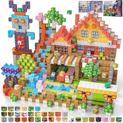Imagen de Crifeton Bloques Magneticos Construccion Niños 220 Piezas 2CM, Juego Magnetic Blocks Tiles Construcción, Juguetes Montessori para 4 5 6 7 8 9 10 11 12 Regalos de Cumpleaños Niñas