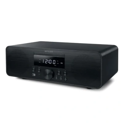 Imagen de M 880 FBC Microsistema Bluetooth con CD, FM y USB, 80 W, diseño de madera NFC función despertador