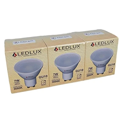 Imagen de 3 bombillas LED GU10 regulables, 220 V, 7 W = 50 W, 480 lúmenes, foco regulable con Triac Dimmer, blanco cálido neutro frío (3000K)