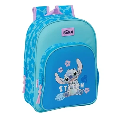 Imagen de STITCH HAWAII Mochila Escolar Infantil Animada, Niño, Infantil, Adaptable a Carro, Ideal para Niños en Edad Escolar, Cómoda y Versátil, 26x11x34 cm, Color Azul