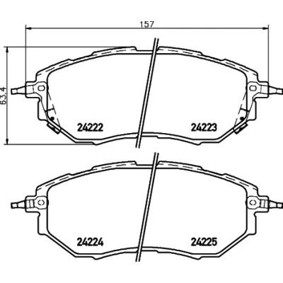 Imagen de HELLA 8DB 355 012 031 Juego de pastillas freno con avisador acústico desgaste accesorios SUBARU: Levorg I, Forester II, IV